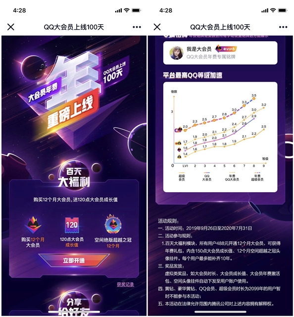 QQ大会员上线100天 推出年费大会员 开通享年费大会员特权