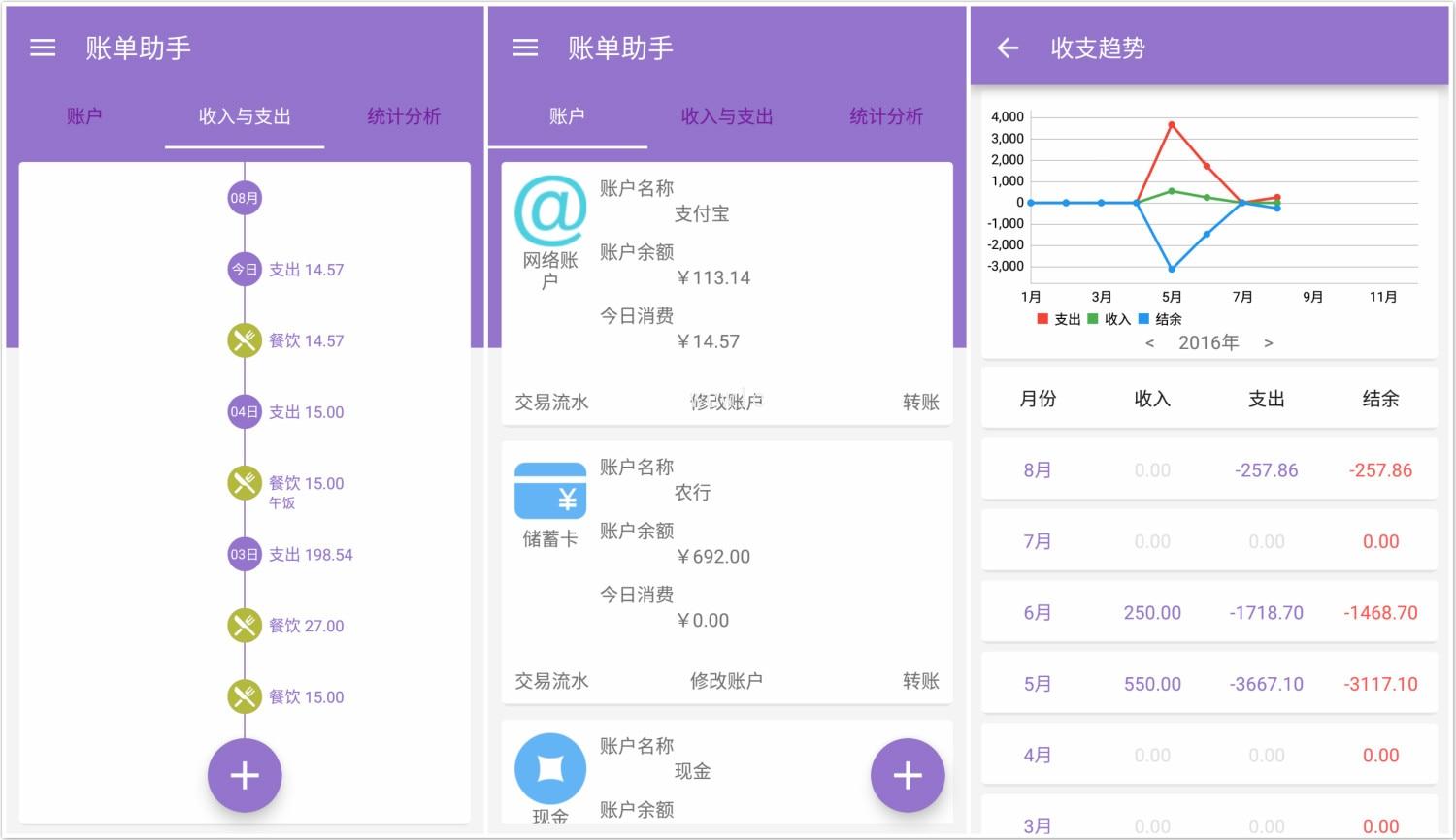 账单助手 支持多账户记账 语音记账 支持账单数据导出